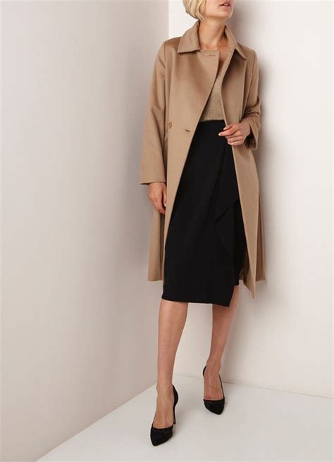 maxmara collage mantel van scheerwol met strikceintuur de bijenkorf coat fashion duster coat