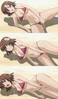 rule 34 15 bishoujo hyouryuuki animated battery life beach bikini bounce breasts brown hair