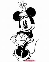 Coloring Minnie Classic Mouse Pages Disneyclips Standing Hands Behind Back Funstuff sketch template