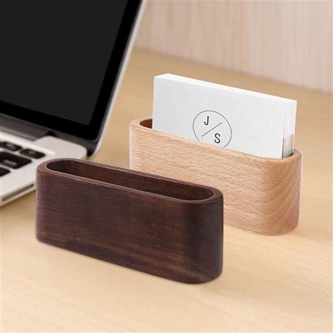 pc wooden business card holders note holder display device card stand holder office desk
