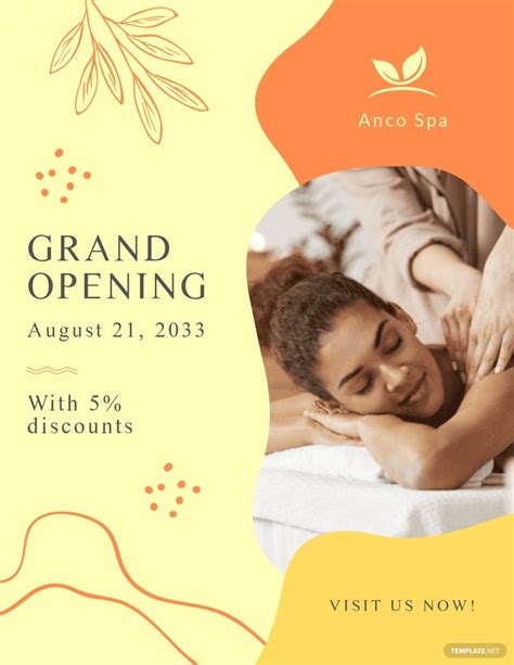 spa grand opening flyer