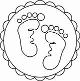 Baby Footprints Footprint Coloring Printable Clipart Template Svg Pattern Pages Foot Drawing Print Clip Cliparts Stamp Digi Getdrawings Line Color sketch template