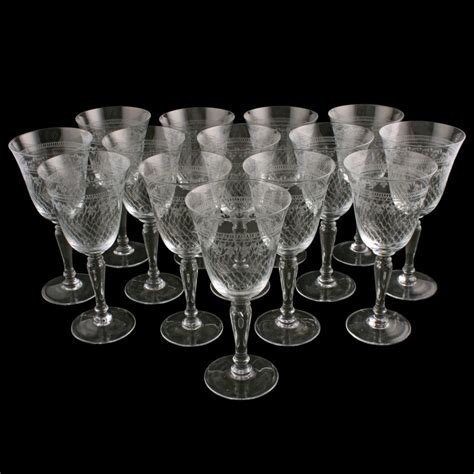 antique wine glasses fourteen edwardian wine glasses
