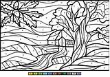Number Color Coloring Pages Printable Kids Tree sketch template