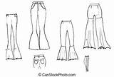 Trousers Flared Sketch Finishing Details Women Illustrations Clipart sketch template