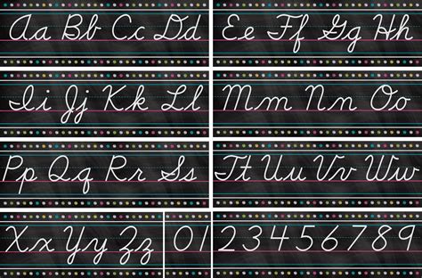 chalkboard brights cursive writing bulletin board display set tcr