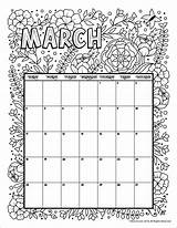 Calendar Coloring March Pages Printable Kids 2021 Color Calender Flowers Print Blank Choose Board Monthly Adults sketch template