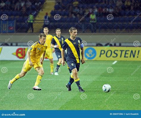 Ukraine Sweden National Teams Football Match Editorial Photo Image