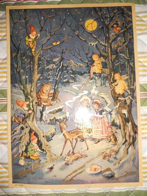 vintage advent calendar  sale   original price german christmas  fashioned christmas