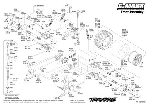 maxx brushless   front assembly exploded view traxxas