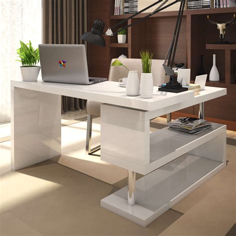 white high gloss office desk real wood home office furniture check