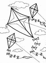 Coloring Pages Kites Getdrawings Flying Children Kite sketch template