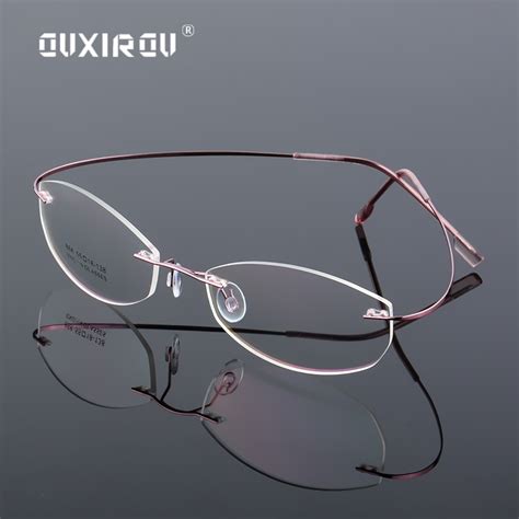Lightweight Rimless Glasses Frame Memory Titanium Eyeglasses Women Men
