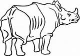 Rhinoceros Rhino Rhinocéros Ausmalbild Nashorn Vorn Panzernashorn Schaut Rhinos Silhouette Dessins Lapin sketch template