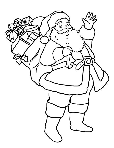 santa sack coloring page coloring pages