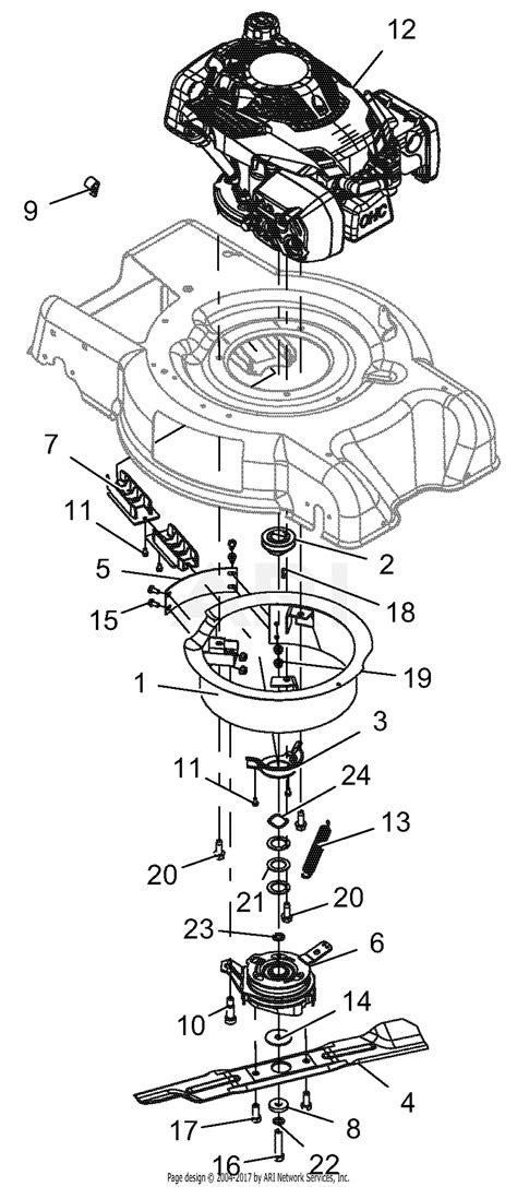 gravely    pm  parts diagram  engine  blade
