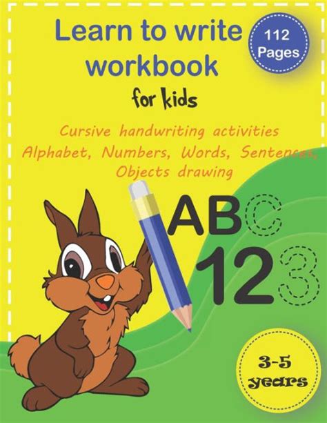 learn  write workbook  kids   trace alphabet numbers words
