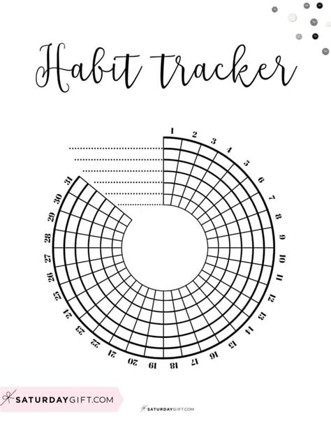downloadable  printable circle habit tracker printable templates
