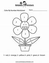 Color Number Easy Numbers Worksheets Worksheet Printable Colouring Coloring Kids Two Print Pages sketch template