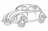 Vw Volkswagen Beetle Coloring Pages Car Dessin Drawing Voiture Bug Sheet Sheets Cars Coloriage Auto Printable Colorier Imprimer Line Vintage sketch template