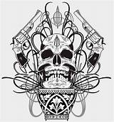 Skulls sketch template