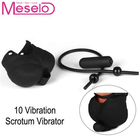 Meselo Men Scrotum Testis Vibrator 10 Mode Silicone Testicle Massager