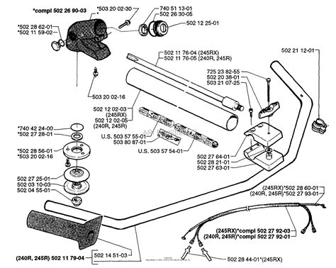 husqvarna     parts diagram  handle assembly