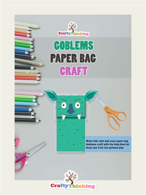 halloween paper bag puppets printables craftythinking