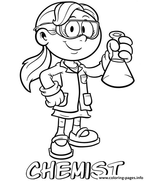 professions chemist coloring page printable