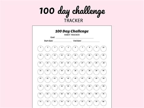 day challenge tracker template printable digital etsy canada