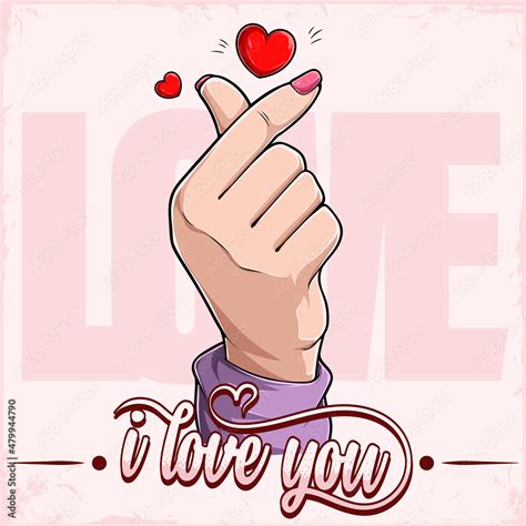 love  lettering poster   cute woman hand    pop sign
