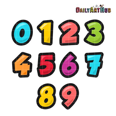 colorful numbers clip art set daily art hub  clip art everyday