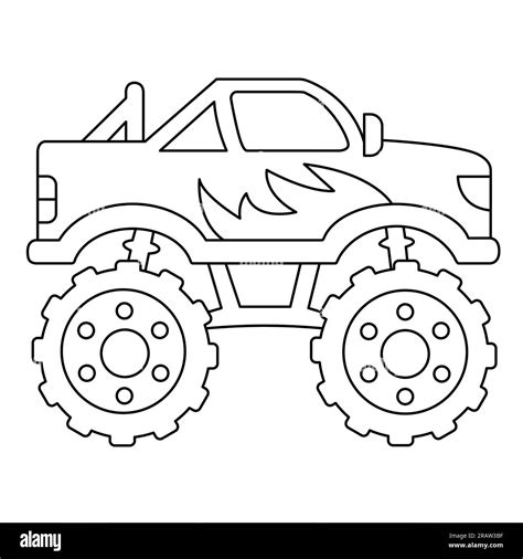 monster truck coloring page outline design  kids activity  road
