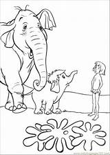 Jungle Coloring Mowgli Book Pages Printable Hathi Online Cartoons Color sketch template