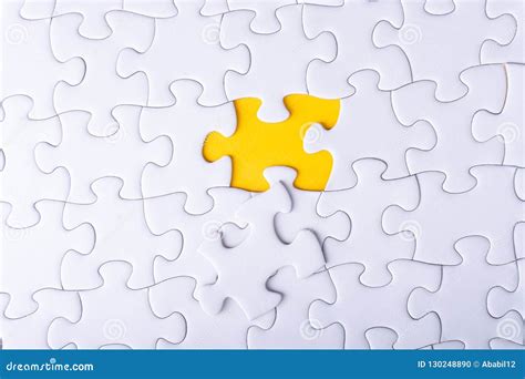 white jigsaw puzzle stock photo image  concept business