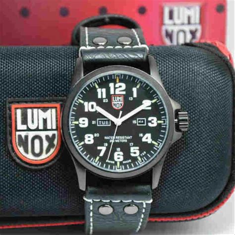 jual jam tangan pria cowok luminox kulit terbaru premium