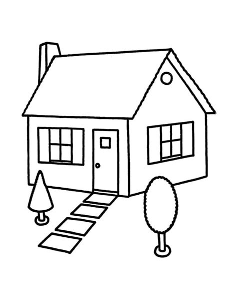 simple house coloring page  printable coloring pages  kids