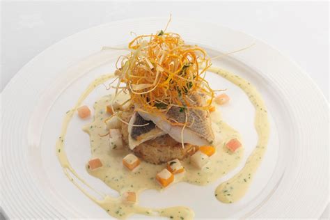Sea Bass Fillet With Coriander And Vanilla Sauce Great