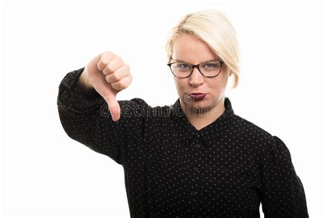 blonde female teacher wearing glasses showing number five with f stock image image of lady