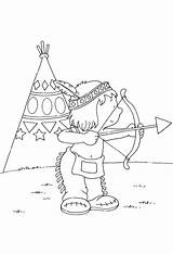 Coloring Indian Pages Indians Indio Kleurplaat Native American sketch template