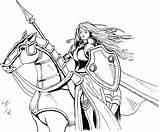 Coloring Pages Warrior Medieval Book Princess Knight Archer Sucker Books Woman Female Manga Women Colouring Drawings Armor Color Sketch Queen sketch template