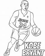 Coloring Kobe Bryant Basketball Nba Pages Topcoloringpages Player Drawing sketch template