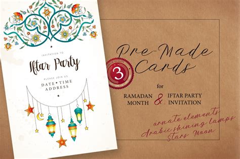 set  ramadan pre  cards card templates creative market