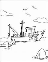 Coloring Dock Boat Pages Template Docks sketch template