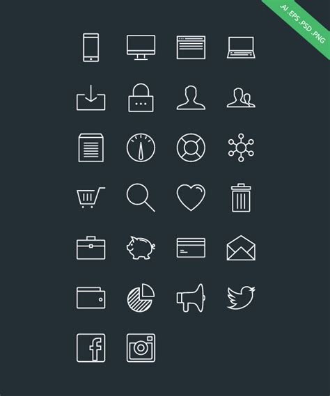 ios  outlined icon set
