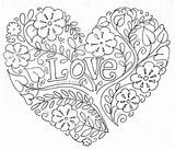 Heart Coloring Pages Flower Color Printable Getcolorings Colorin Colorings Print sketch template