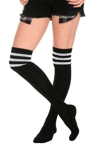 Black And White Cushioned Knee High Crew Socks 6 99