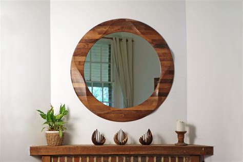 mirror large decorative  wooden wall mirror etsy