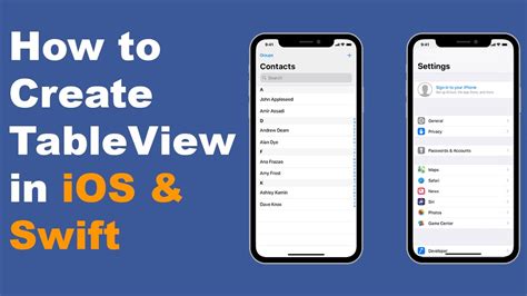 create tableview  xcode  swift  youtube