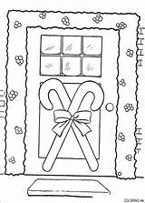 Coloring Door Pages Christmas Book Coloriage Template Fun sketch template